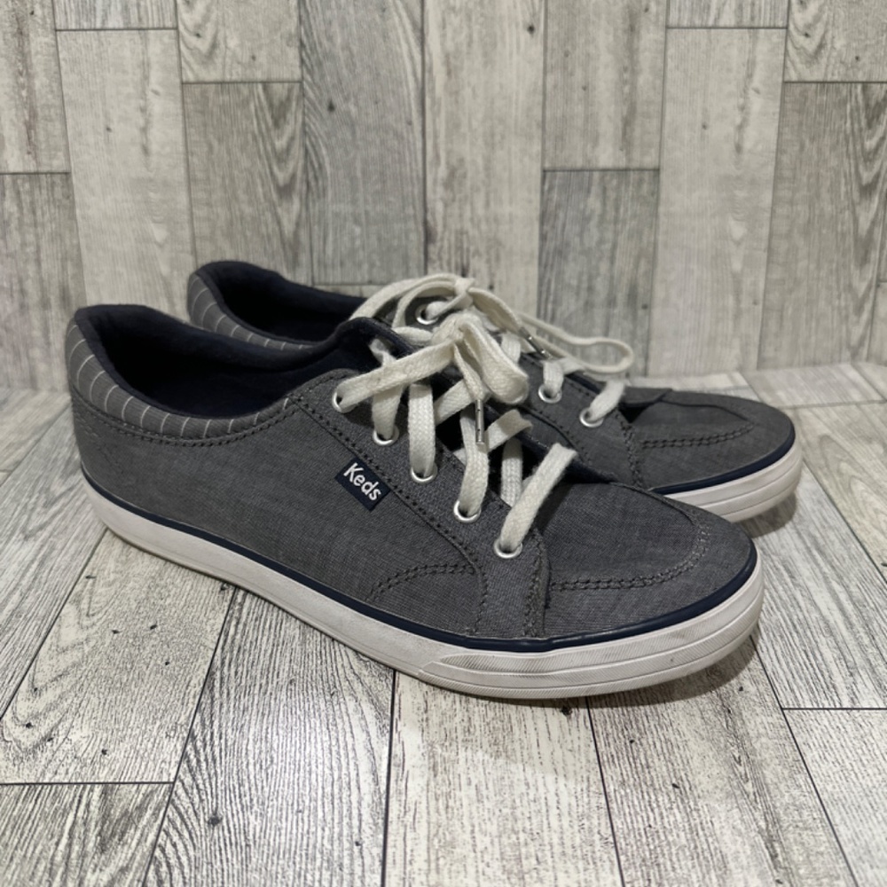 Keds women’s blue denim lace up fashion sneakers shoes size 6